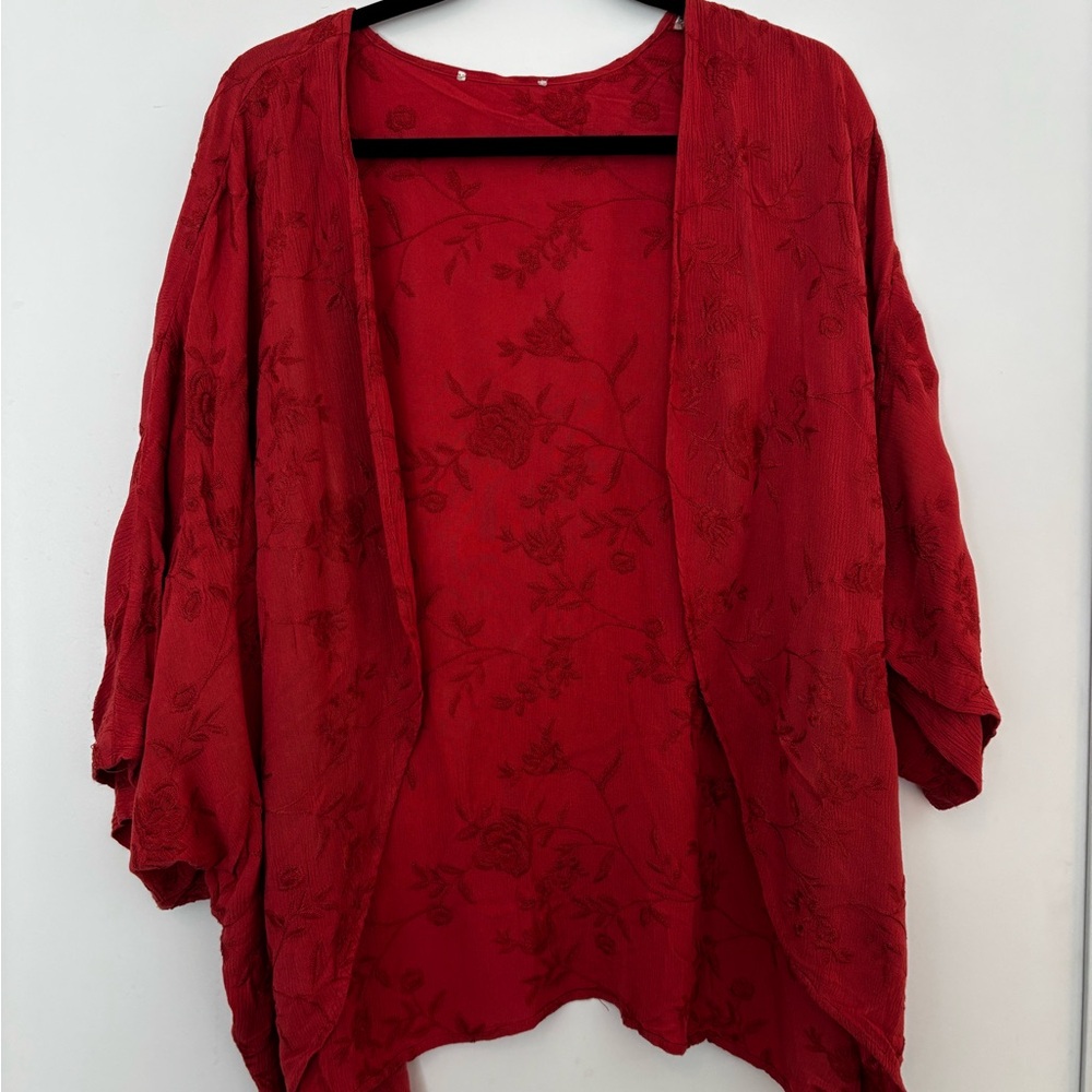 Torrid Orange Shrug Sweater with 3/4 Sleeves